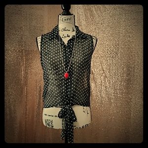 NWOT - Delia's Polka-Dot Sleeveless Blouse